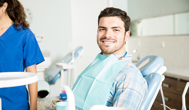 man at the dentist