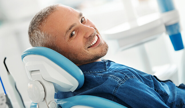 man at the dentist