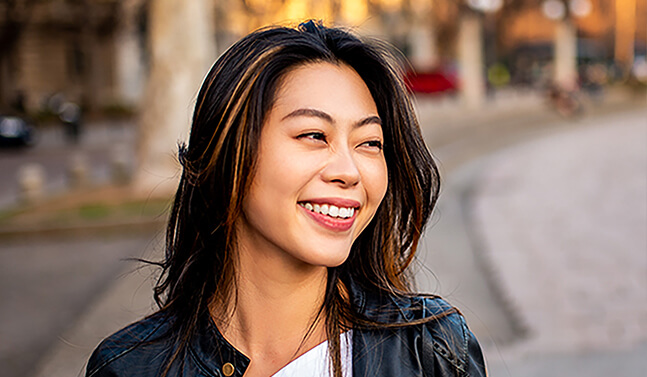 woman smiling