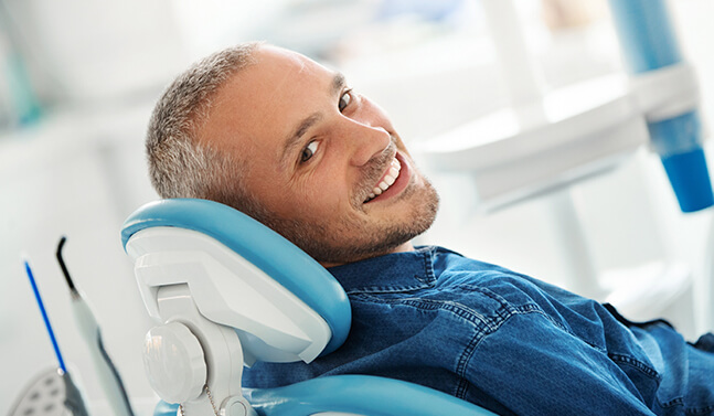man at the dentist